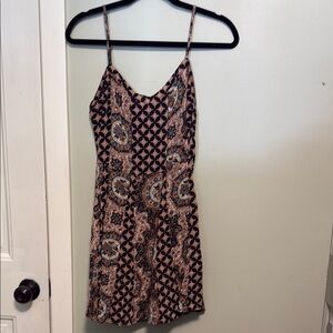 Aeropostale Black and Pink Boho paisley  Mini Dress medium -  boho